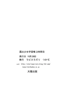 露出少女学習帳3時間目, 日本語