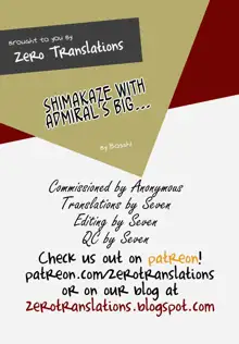 Shimakaze-chan to Teitoku no Ooki na... | Shimakaze With Admiral's Big..., English