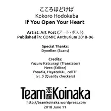 Kokoro Hodokeba | If You Open Your Heart, English