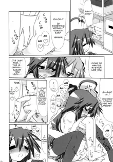 Ijiwaru Kagami. Ijirare Konata. | Meanie Kagami. Teased Konata., English