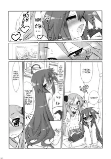 Ijiwaru Kagami. Ijirare Konata. | Meanie Kagami. Teased Konata., English