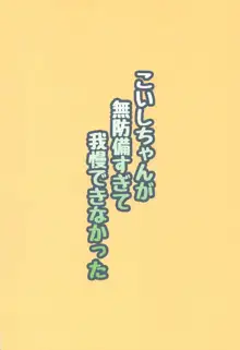 こいしちゃんが無防備すぎて我慢できなかった, 日本語