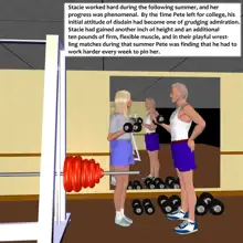 Muscle girl story, English