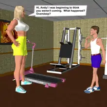 Muscle girl story, English