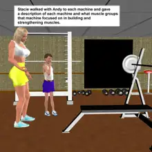 Muscle girl story, English