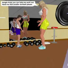 Muscle girl story, English