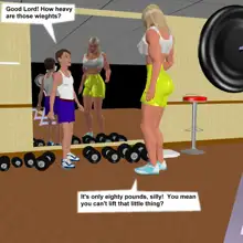 Muscle girl story, English