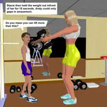 Muscle girl story, English