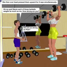 Muscle girl story, English