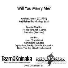 Will You Marry Me?, English