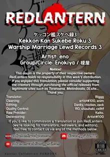 Kekkon Kan Sukebe Roku 3 | Warship Marriage Lewd Records 3 (decensored), English