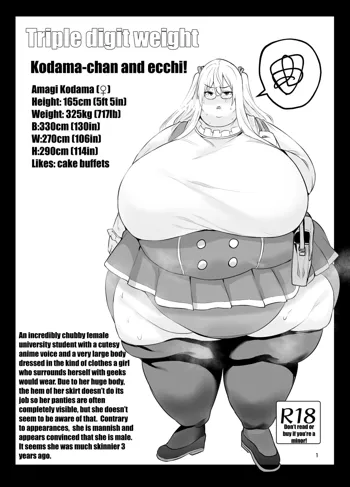 Triple digit weight Kodama-chan and H!, English