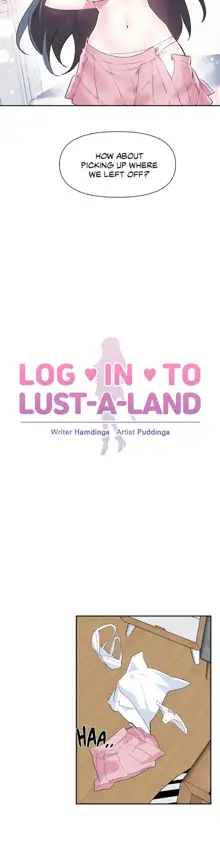 Log in to Lust-a-land, English