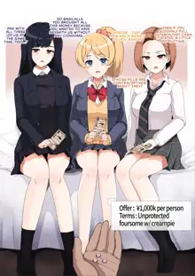 Enkou 4P Harem Musekinin Nakadashi H ~Enjoukousai de Seifuku Shoujo 3-Nin ni Nama de Nakadashi Shimakuru~, English