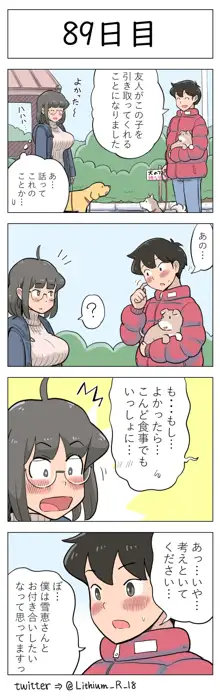 100日後に愛犬とセックスする地味巨乳メガネちゃん, 日本語