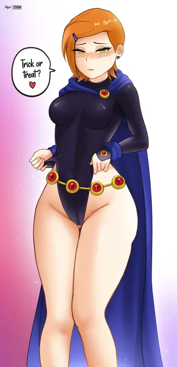 Gwen Tennyson Wearing Raven's Outfit, English