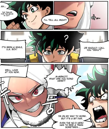 Deku meets Mirko on a Train and Fucks Her, English