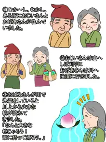 エ●むかしばなし『ももたろう』, 日本語