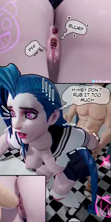 Jinx Broken Heart - Comic 3D - League of legends fanart -school, English