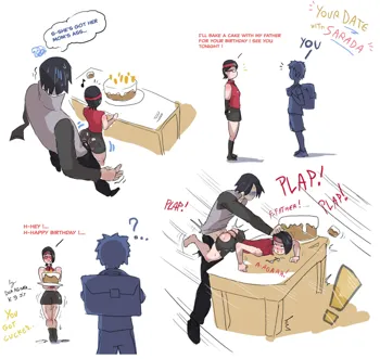 SASUKE can't resist SARADA's ass by DORAGONA_ on twitter, 日本語