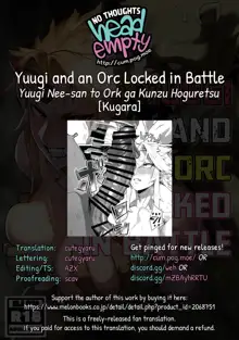 Yuugi Nee-san to Ork ga Kunzu Hoguretsu | Yuugi and an Orc Locked in Battle, English