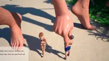 Giantess on the beach, 日本語