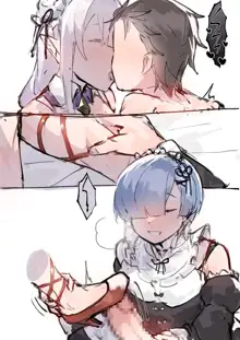 Subaru x Emilia and Rem futa, 日本語