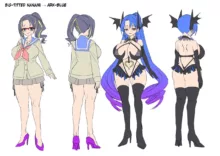 The Smart, Diligent and Flat-Chested Blue from the Team of Morphing Heroines, English