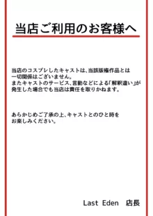 ホンモノじゃなくても ～コスプレソープ・アー〇ヤ編～後編, 日本語