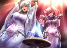 Petrification of the Sacred Stones Heroines and FE Blazing Sword defeated heroines sample images, 日本語