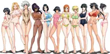 Bleach Girls Line-up Wallpaper - school uniform, stockings, swimsuits, yukata, 日本語