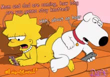 Lisa & Brian in the sofa (Simpsons x Family Guy porn) Lisamania, English