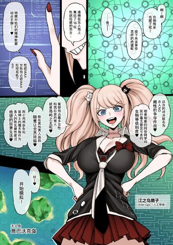 Kuzuryuu is defeated in the battle for the harem on the deserted island created by Enoshima Alter Ego, and is trained by Peko to become a female, 中文