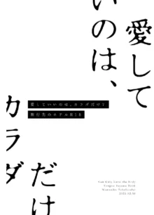 愛していいのは、カラダだけ7 旅行先のホテル, 日本語