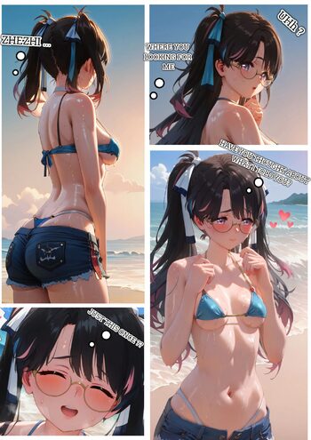 Enjisd [AI Generated] Zezhi Beach Day comic, English