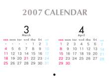 2007 Calendar, 日本語