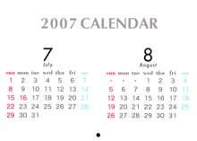 2007 Calendar, 日本語