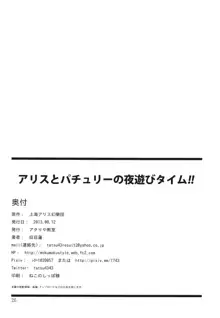 アリスとパチュリーの夜遊びタイム!!, 日本語